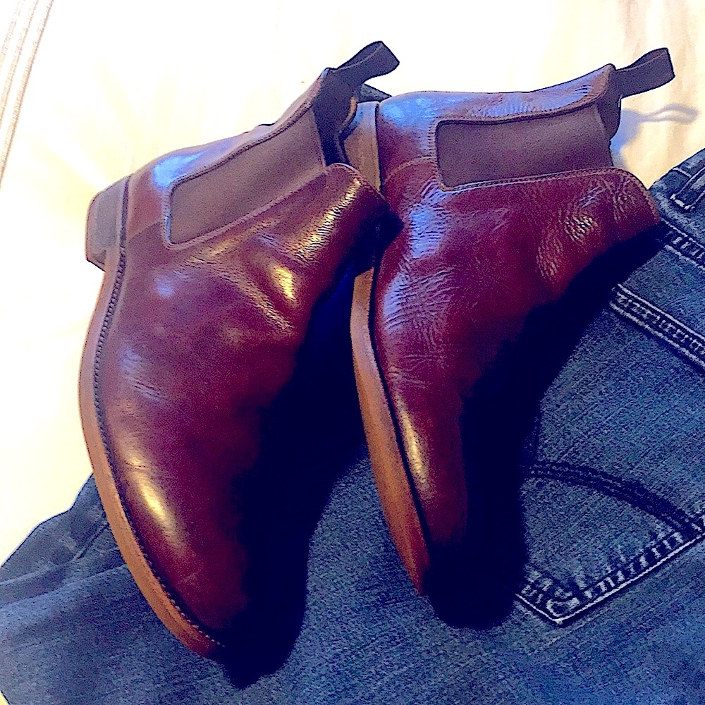 Ralph Lauren Made in Italy Cordovan Leather Chelsea Boots Sz 13 New Heel Caps - Picture 4 of 8